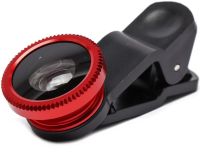 Лінза з прищіпкою для зйомки Fish Eye Lens Y-12 3 в 1 набір об'єктивів для фото і відео на телефон, панорамний риб'яче око макрозйомка Y12 Червоний