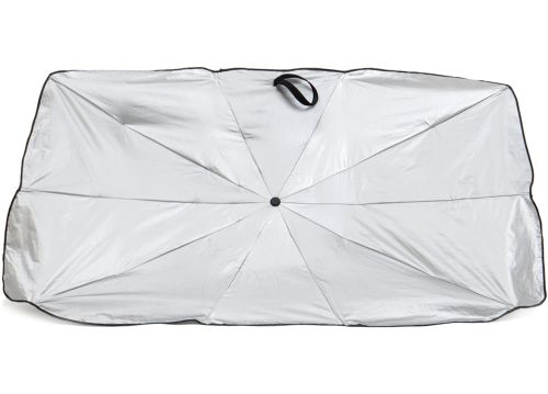Автомобільна світловідбиваюча шторка парасолька Car Umbrellas сонцезахисний тент 120х70 см козирок на лобове скло для захисту від сонця в авто Чорний