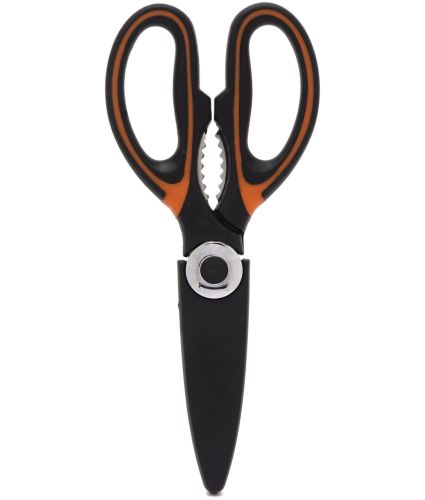 Універсальні кухонні ножиці Onnaaruji Kitchen Scissors KJ01 для нарізання м'яса, риби та овочів, горіхокол з нержавіючої сталі з відкривачкою в чохлі