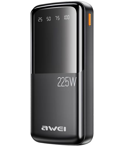 Портативний зарядний пристрій Power Bank Awei P13K 20000mah 22.5W 22 USB TYPE-C зі швидкою зарядкою та індикатором, зовнішній акумулятор повербанк
