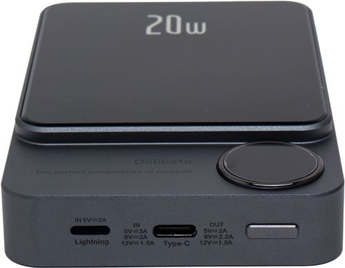 Беспроводной магнитный павербанк Power Bank Q9 20W MagSafe 10000 mAh внешний аккумулятор USB Type-C Lightning зарядное устройство для IOS Android