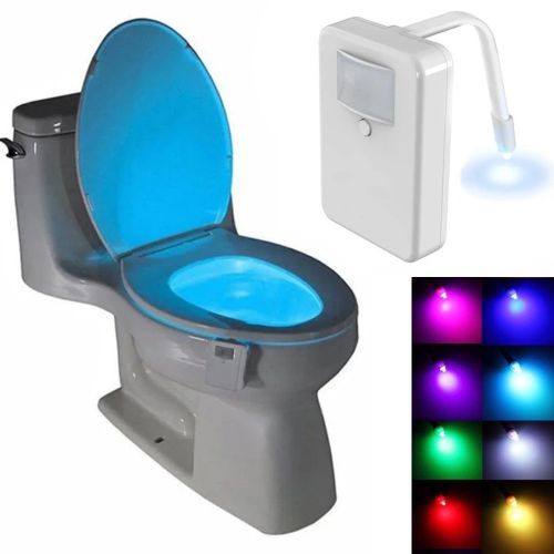 Автономная цветная LED подсветка Light Bowl Toilet Led для унитаза с датчиком движения и света 8 цветов, Светодиодный светильник в унитаз Белый