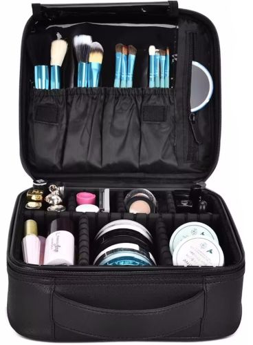 Органайзер для хранения косметики Niceland Beauty box MAG-590 с ручкой для переноски, Дорожная водонепроницаемая косметичка, бьюти кейс Черная