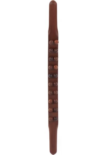 Деревянный массажер для тела Wood Therapy Massage XL-900 ручной акупунктурный валик, скребок Гуаша для снятия боли в мышцах 20 массажных точек 58 см