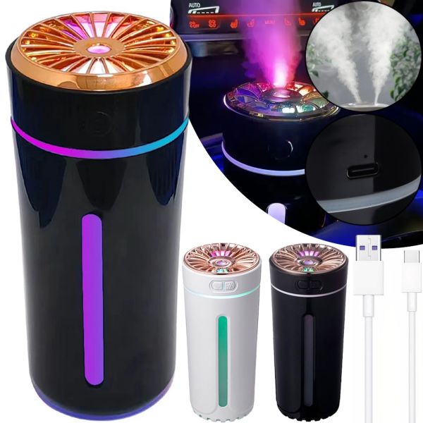 Бездротовий автомобільний зволожувач повітря Aroma Humidiifer H20 з RGB підсвічуванням, акумуляторний аромадифузор USB HP227 в авто і для дому