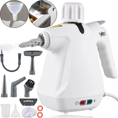 Вертикальний ручний паровий відпарювач Steam Cleaner TB958 з 6 насадками для прибирання, Пароочисник парогенератор Тобі DF-958 350мл від мережі