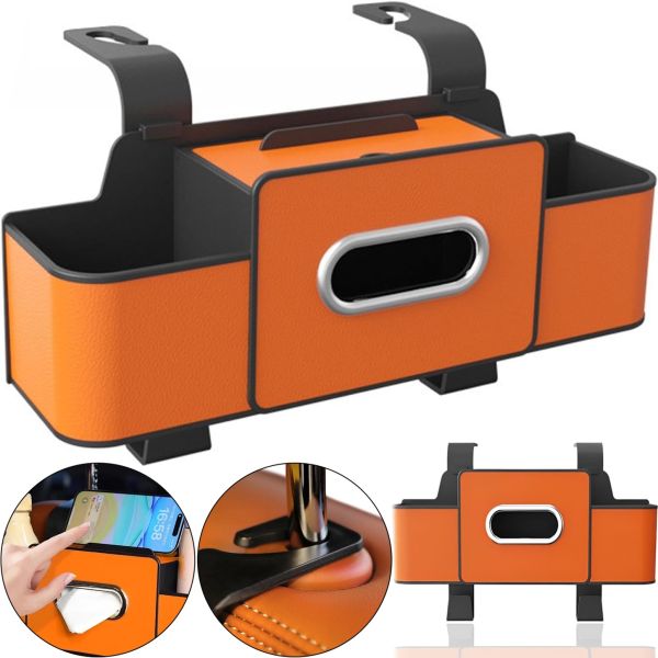 Автомобільний підвісний органайзер Seat Car Organiser SN-008 для зберігання дрібниць з тримачем для телефону на підголівник, Ящик на сидіння машини