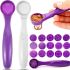 Декоруюча ложечка для кави і страв Magic Spice Spoon 16 візерунків, Ложка для декорування з насадками трафаретами для прикраси латте від батарейок