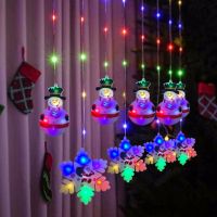 Внутрішня rgb гірлянда штора Xmas 3D фігурки сніговика і сніжинки Мультикольорова 3x0.7м 95led M, Новорічна 300x70 см на вікно будинку РДБ від мережі