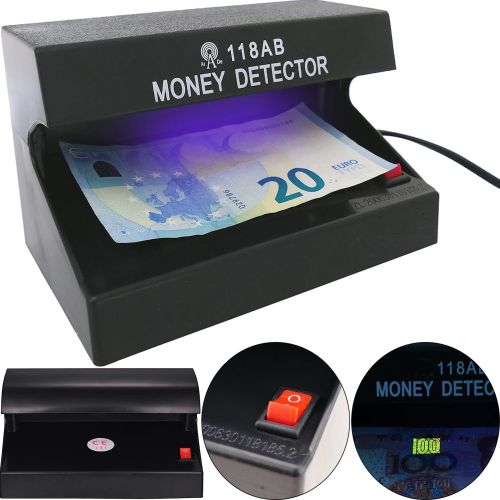 Ультрафіолетовий Автоматичний детектор валют Money Detector AD-118AB AC-220V, УФ лампа для швидко перевірки грошей купюр працює від мережі Чорний