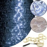Внутренняя светодиодная гирлянда Конский хвост 200LED диодов 2 м 10 нитей Холодный белый для дома роса 10 струн по 2 метра USB Холодная белая