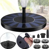 Садовий плаваючий фонтан Solar Fountain Pump Aisitin RC-611 на сонячній батареї 130мм з насадками, Сонячний водяний насос до 150л/год для саду Чорний