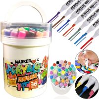Професійний набір скетч маркерів Creative Acrylic Marker 36 шт для малювання у відрі, акрилові маркери фломастери лінери AND635 - 36 кольорів