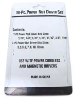 Набір торцевих шестигранних головок Power Nut Driver 14pcs комплект швидкозмінних насадок з тримачем для зберігання, посилені біти для шуруповерта