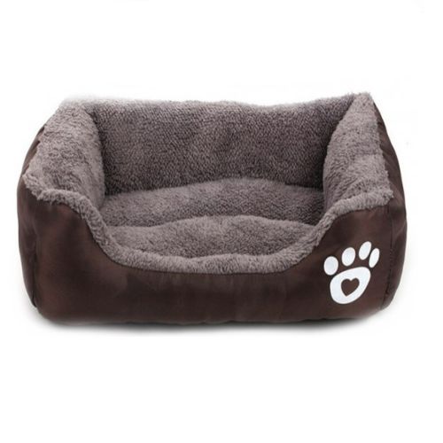 Глибока пухнаста лежанка пуфик для кішки і собаки Pet Hut 44х33 см, М'яка підстилка для собак і кішок, прямокутний лежак для домашніх тварин