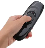 Бездротова аеромишь C120 RuS з клавіатурою Air mouse з гіроскопом, універсальний USB пульт російська розкладка міні клавіатура на батарейках Чорна