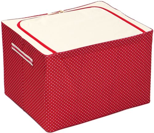 Складаний органайзер з кришкою Stenson TD00560 XL кофр для зберігання речей та одягу з віконцем і ручками 60х42х40 см розкладна коробка бокс на 100 л
