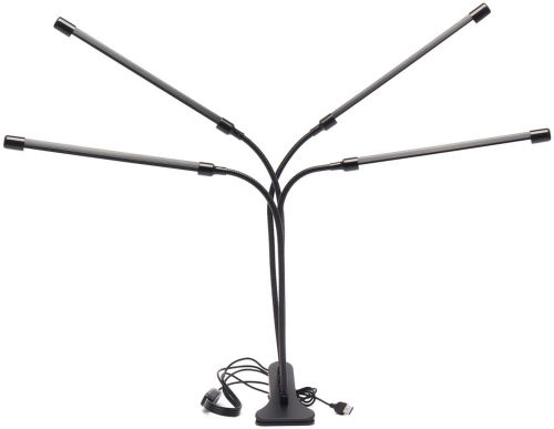 Светодиодная гибкая фитолампа Grow Light на 4 ветки для выращивания комнатных растений, светильник на 4 лампы роста рассады Полный спектр USB с таймером