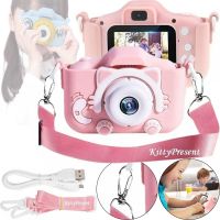 Дитячий цифровий фотоапарат Smart kids Kitty XO XJ01 з селфи камерою і відео зйомкою 600mAh, Камера Котик 2 " з вбудованими іграми для дітей Рожевий