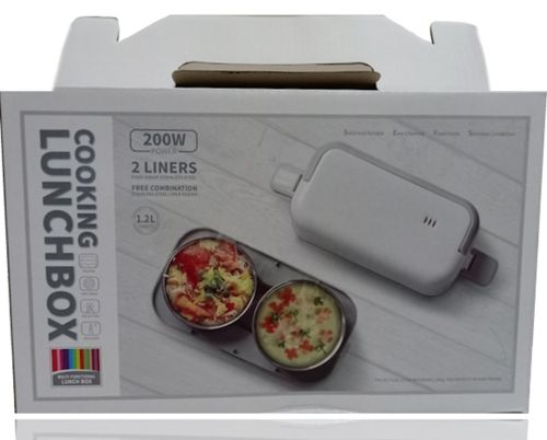 Електричний ланч бокс Cooking Lunchbox DFH-C01 200w 1,2 л для підігріву і приготування їжі з 2 чашами, харчової судочок контейнер для їжі від мережі