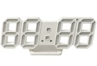 Електронні настільні 3D годинник із зеленою LED підсвічуванням Generic LY - 1089 світлодіодні цифрові настінні годинники з будильником і датою білі