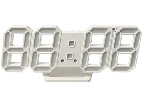 Електронні настільні 3D годинник із зеленою LED підсвічуванням Generic LY - 1089 світлодіодні цифрові настінні годинники з будильником і датою білі