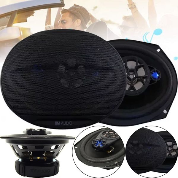 Автомобільні колонки акустика Boschmann Bm Audio WJ1-S99V4 500W в авто 2 шт, овальні 4-х смугові динаміки Бошман в машину, Автоакустика чорні