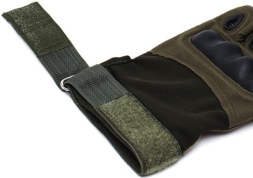 Тактичні рукавички з відкритими пальцями Glove Support 7844 безпалі чоловічі військові рукавички з протиударними вставками для захисту кісточок Хакі