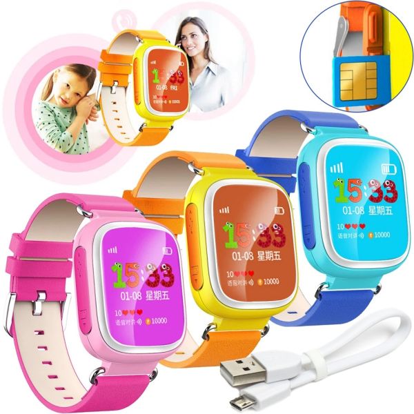 Розумні дитячі смарт годинник Smart Baby Watch Excelvan Q60 з функцією GPS трекера, наручні смарт-годинник з SIM-картою 400 мАг IOS Android