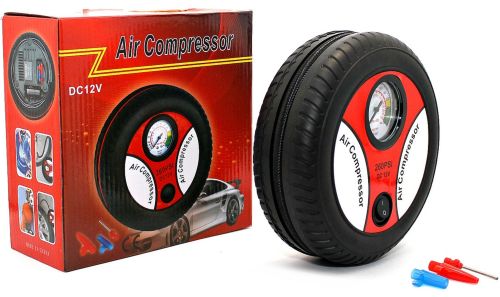 Автомобільний компресор у формі колеса Air Compressor H0248 260PSI 12V автокомпресор, насос з манометром для контролю тиску в шинах, коліс авто
