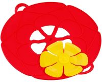 Силіконова кришка невикіпайка Spill Stopper Lid 28 см багаторазовий кухонний прилад на каструлю і сковорідку з захистом від википання води червоний