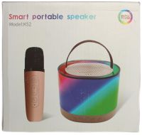 Акумуляторна колонка караоке Smart Portable Speaker K52 акустична Bluetooth система з бездротовим мікрофоном і RGB світломузикою AUX TF USB