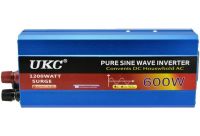 Перетворювач з чистою синусоїдою UKC AC/DC 12V-220V 600W автомобільний інвертор напруги струму 12В 220В 600 Вт акумулятор від прикурювача