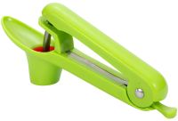 Машинка для видалення вишневих кісточок Cherry Olive Pitter ручний прилад видавлювач, вишнедавка для відділення кісточок вишні та черешні Зелена