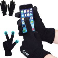 Рукавички для сенсорних екранів iGloves Black, зимові рукавички з сенсорними пальцями для роботи з ємнісними екранами, чорні