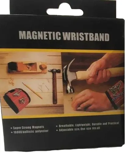 Будівельний універсальний магнітний браслет Magnetic Tool Wristband для утримання гвинтів цвяхів свердел з 3 магнітними пластинами для дрібних деталей