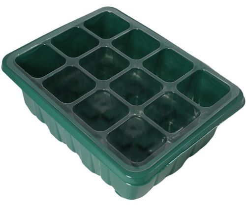 Міні теплиця піддон Starter Germination Kit для вирощування розсади на 12 комірок з регулюванням вологості, Парник для рослин насіння з підставкою