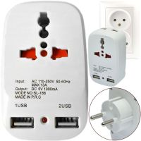 Сетевой тройник Travel Adaptor 823 разветвитель адаптер для зарядки телефона SL-188 на 2 USB сетевое зарядное устройство с индикатором в розетку