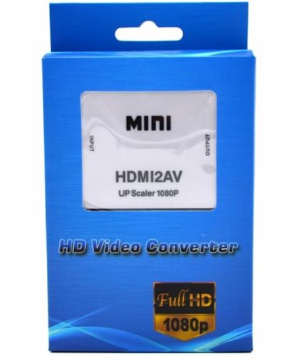 Активний конвертер перехідник HDMI на AV RCA AV P42 тюльпан зі звуком і зовнішнім живленням, Універсальний адаптер HDMI-AV Converter Mini 1080P Білий