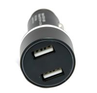 Автомобільний зарядний пристрій з вольтметром Car Charger HZ HC7 3.1 A, Адаптер для зарядки 2xUSB в прикурювач, Автозарядка з екраном Чорний