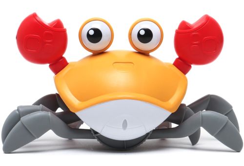 Дитяча інтерактивна іграшка Краб Cartoon Crab HX155C бігаючий робот, краб-утікач з детектором перешкод, звуковими і світловими ефектами на батарейках
